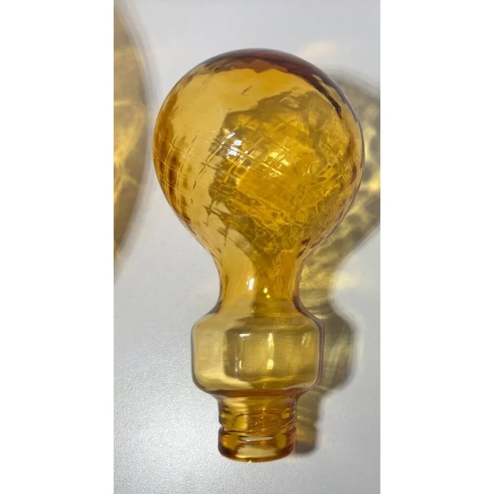 Vintage Empoli Deep Amber Genie Bottle Ship's Decanter with Stopper Quilted Opti - Picture 5 of 8